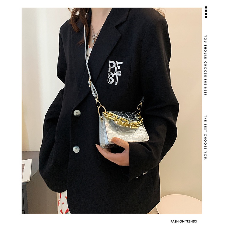 Túi Đeo JASMIN NOIR Chéo Giả Da Cá Sấu Thời Trang Nữ