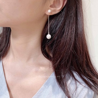 Khuyên tai bạc Grace - Hạt trai treo Pendulous