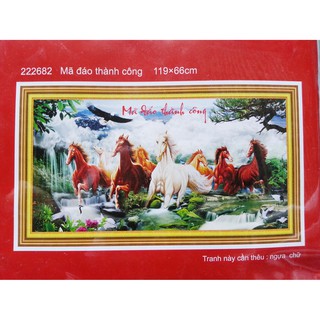 Tranh thêu chữ thập mã đáo thành công 222682