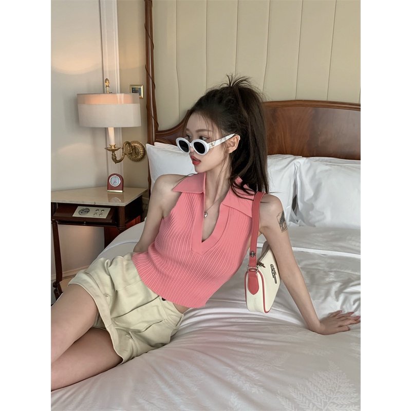 Áo Dệt Kim Không Tay Dáng Ôm Dễ Phối Đồ Thời Trang Hàn Quốc