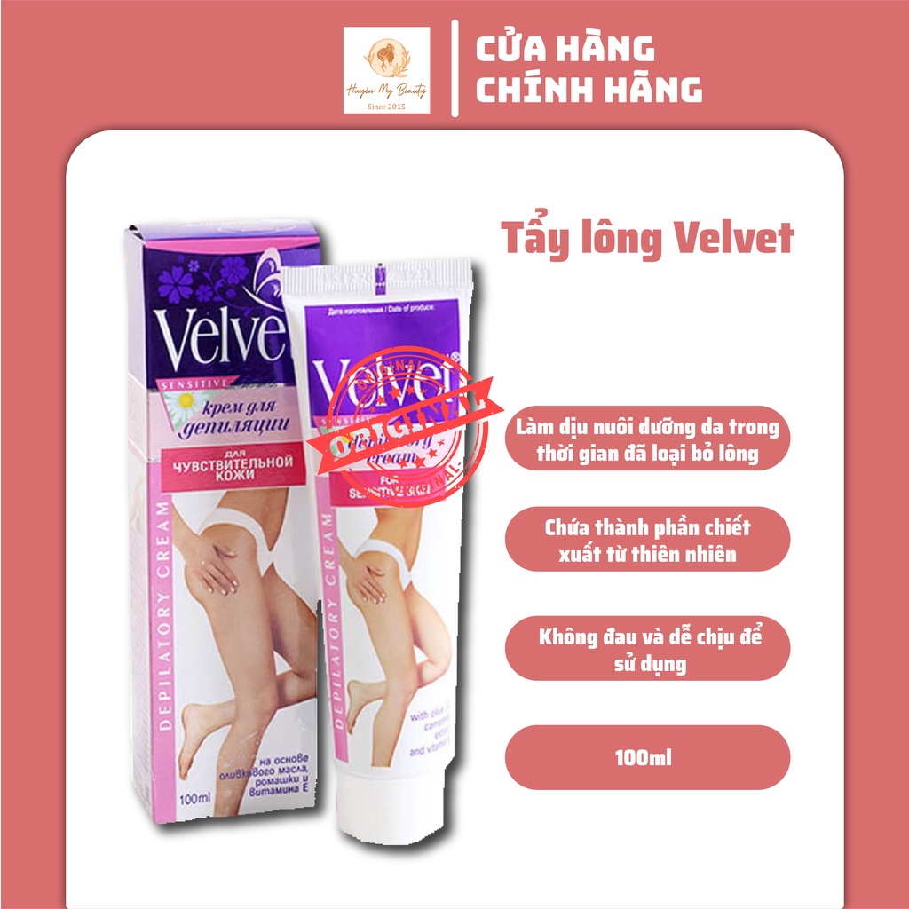 KEM TẨY LÔNG VELVET CHO DA NHẠY CẢM DEPILATORY NGA 100ML
