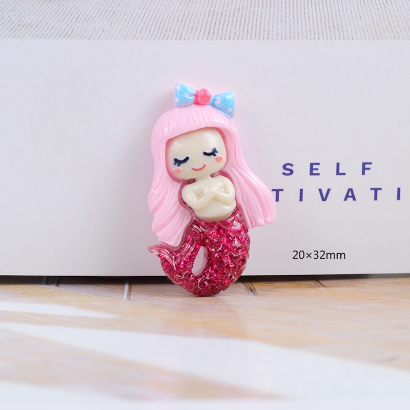 Mô hình 05 nàng tiên cá ngộ nghĩnh dùng làm đồ thủ công trang trí handmade Charm SLime
