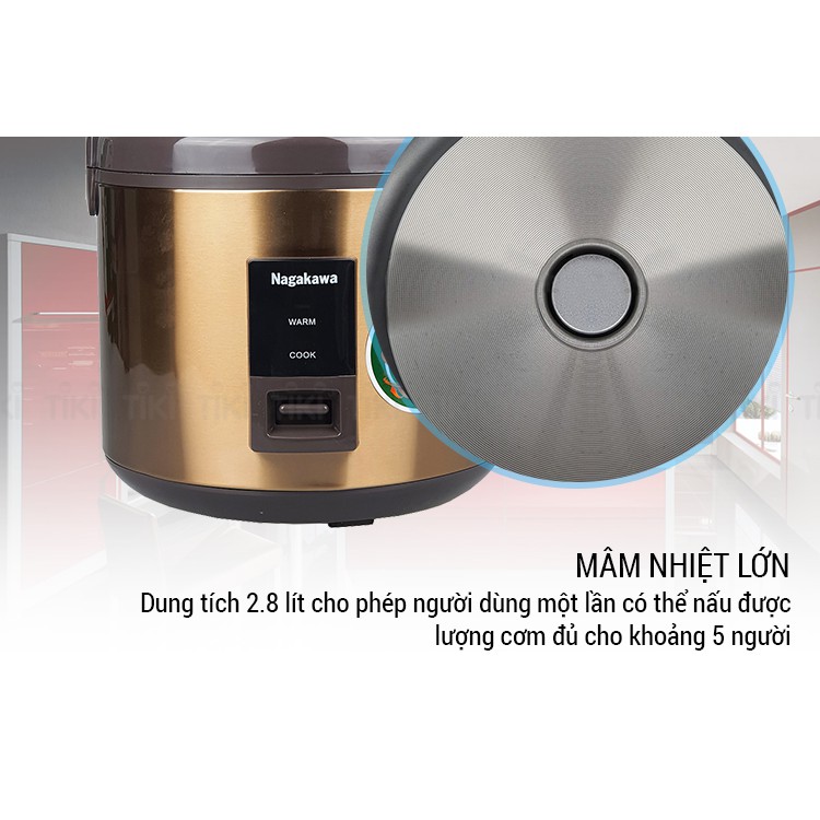 Nồi cơm điện 2.8L Nagakawa NAG0121