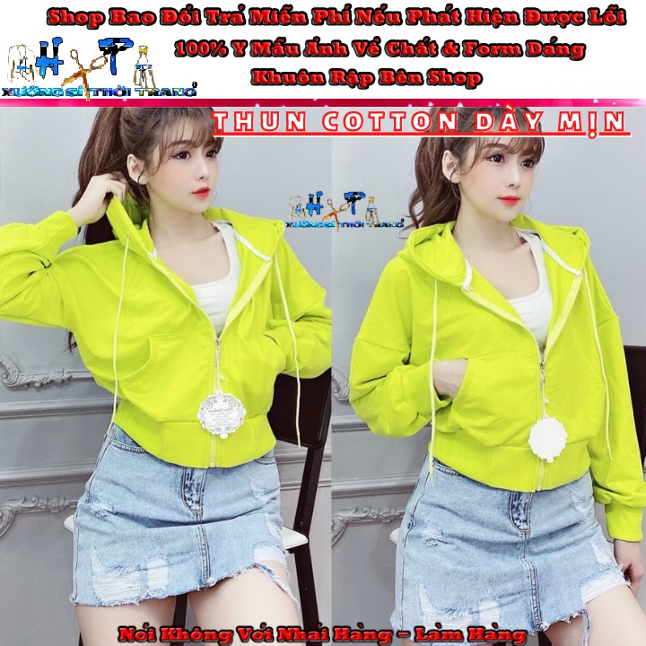 Áo khoác lửng nữ thun cotton dày dặn mẫu trơn hót 2020 | BigBuy360 - bigbuy360.vn