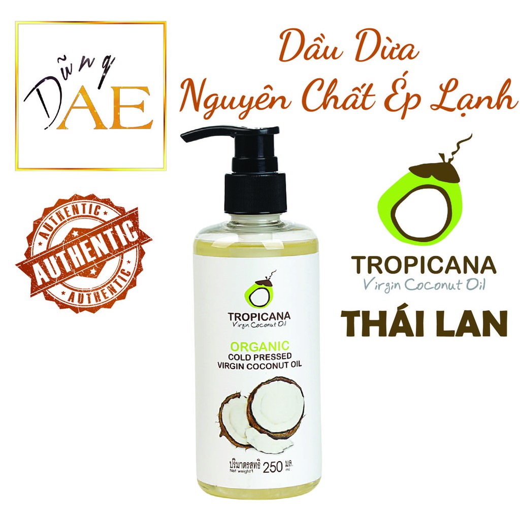 Dầu Dừa Nguyên Chất Ép Lạnh Tropicana Thái Lan - Cold-pressed virgin coconut oil TROPICANA