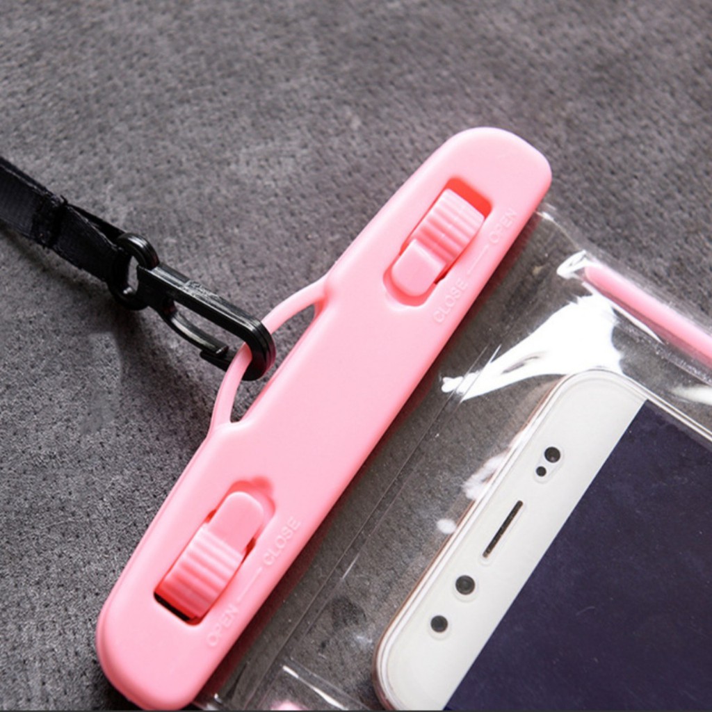 Túi đựng điện thoại chống nước có dây đeo (2 mặt trong suốt)