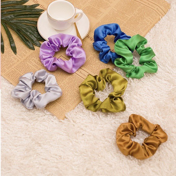 Dây cột tóc vải scrunchies phi bóng phong cách Hàn Quốc SC17