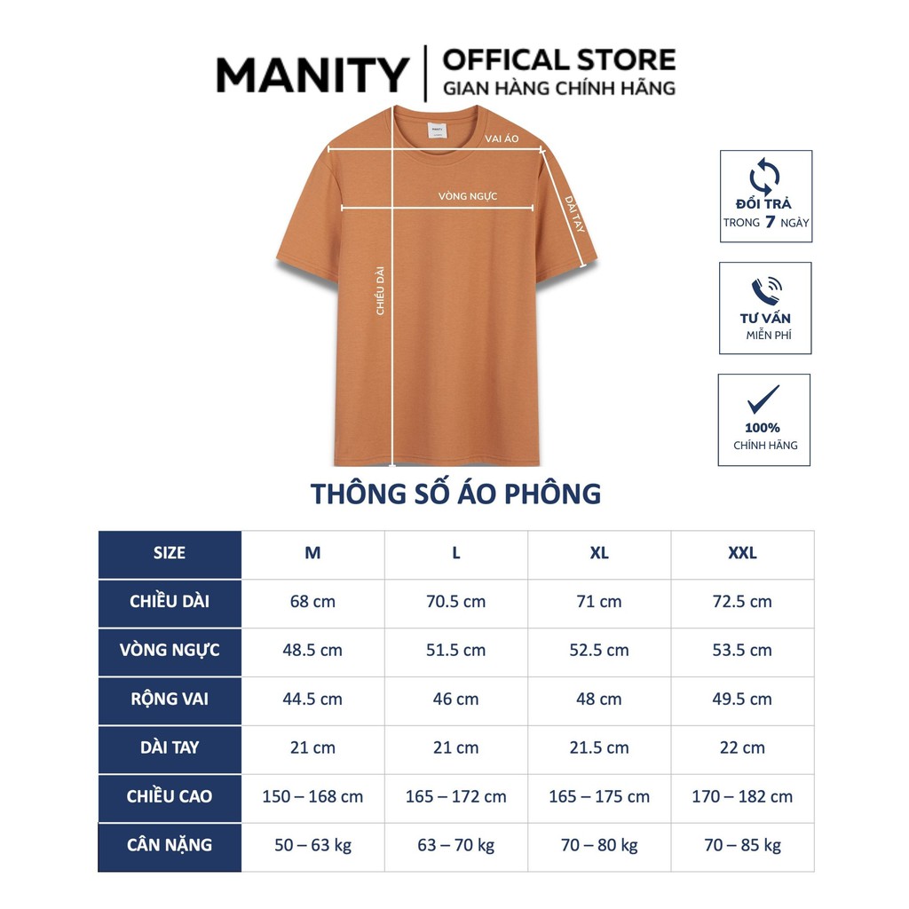 Áo thun nam cổ tròn cao cấp 3 màu co giãn 4 chiều MANITY - APM002