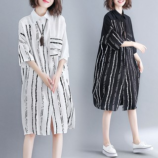 B118 đầm big size freesize sơ mi dáng suông thiết kế trẻ trung hiện đại phong cách