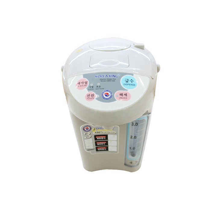 Bình thủy điện Korea King KBM-43E 4,3L - Công suất 750w -  Nút bấm điện tử - Ruột bình chống dính - Bảo hành 1 năm