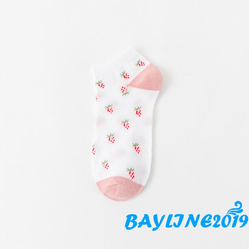 Vớ cotton cổ cao in họa tiết hoạt hình xinh xắn dành cho nữ