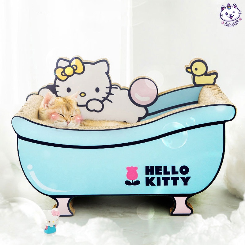 Bàn cào móng cho mèo bồn tắm Hello Kitty Diniopet rộng rãi và cao cấp