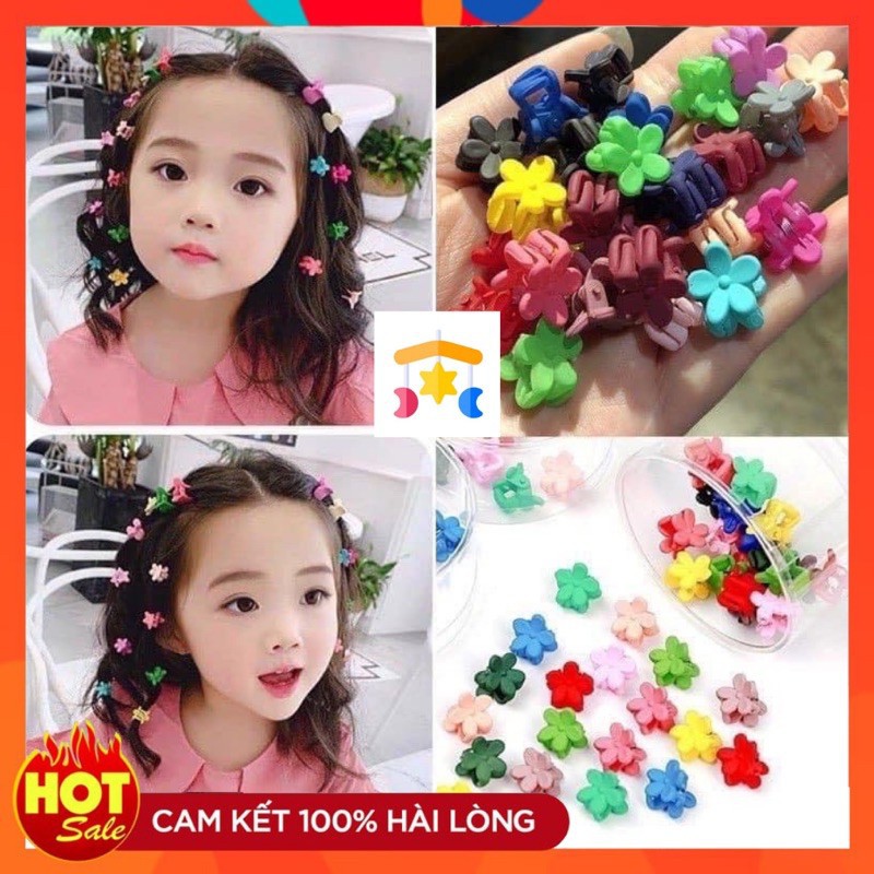 Set Kẹp Tóc Hình Hoa Mini Dễ Thương Xinh Xắn Phong Cách Hàn Quốc set 50 chiếc