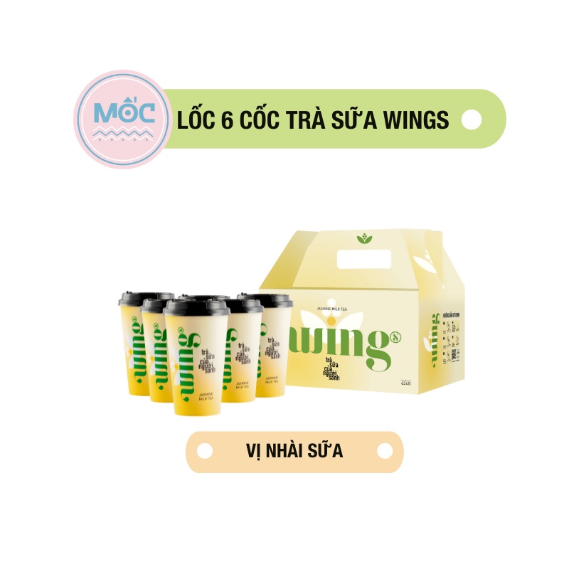 Trà sữa trân châu trắng hòa tan Wings – Lốc 6 Cốc