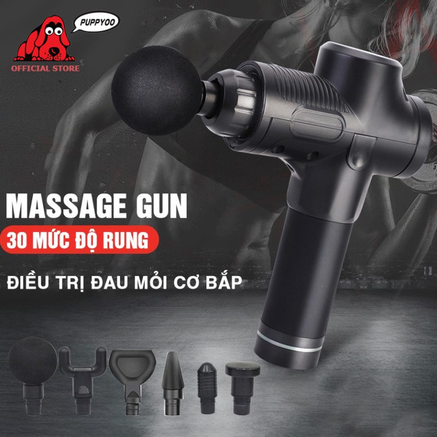 Súng massage trị liệu chính hãng Cát Á EM009 mát xa 30 chế độ rung tặng kèm 6 đầu massage