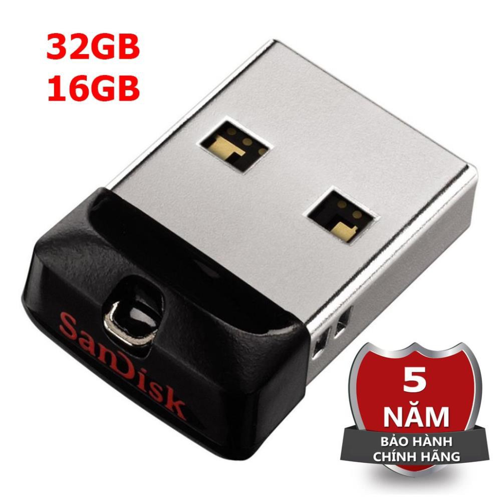 USB 32GB 16GB Sandisk cz33 cho xe hơi bảo hành 5 năm Vĩnh Xuân