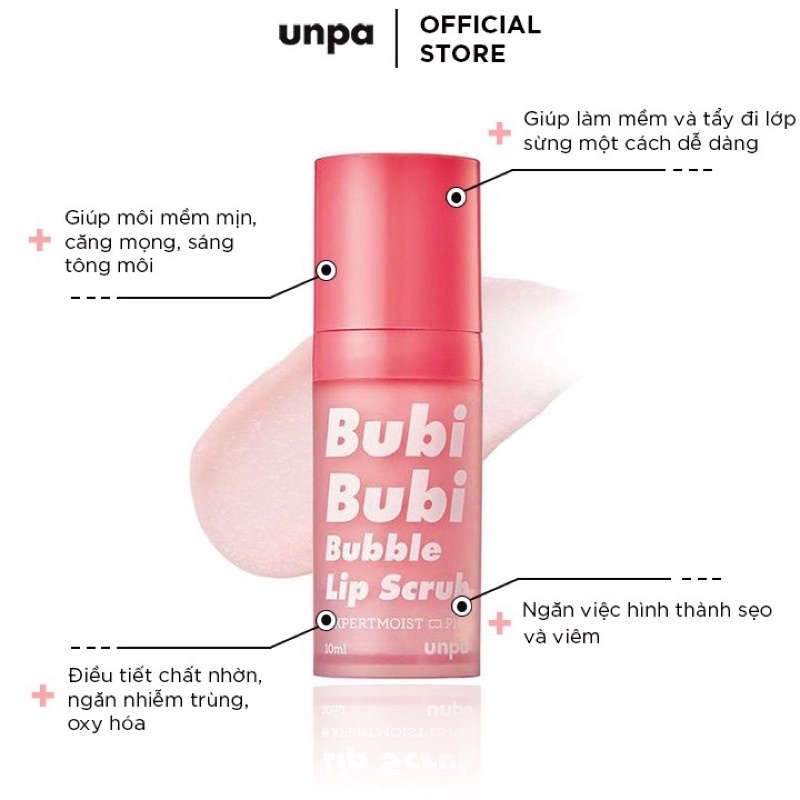 Tẩy Tế Bào Chết Sủi Bọt Cho Môi Unpa Bubi Bubi Bubble Lip Scrub 10ml