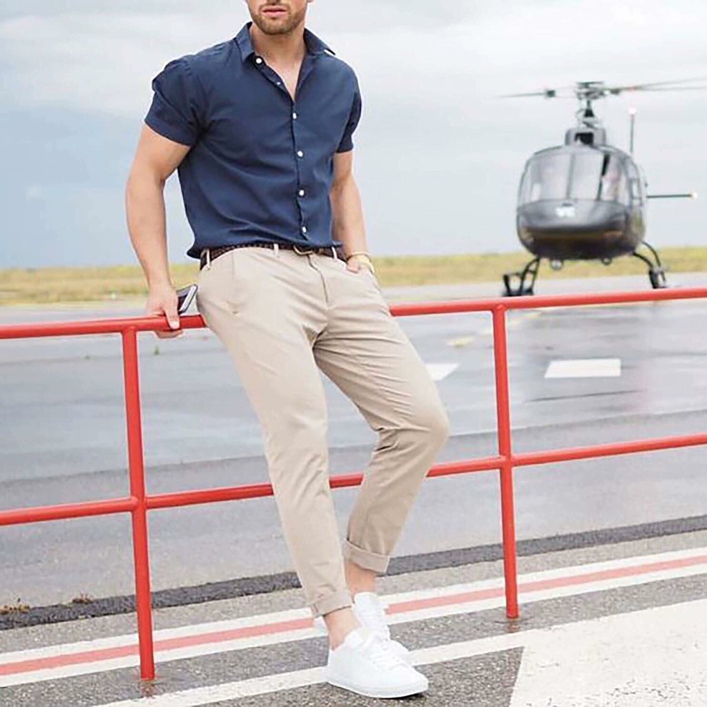 Sơ mi nam cao cấp vạt ngang xẻ tà xanh than xuất khẩu cao cấp NamFashion
