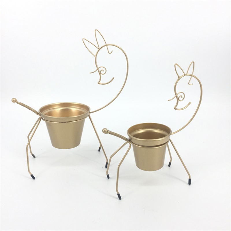 Chậu Hoa Hình Tuần Lộc Để Bàn Trang Trí Giáng Sinh