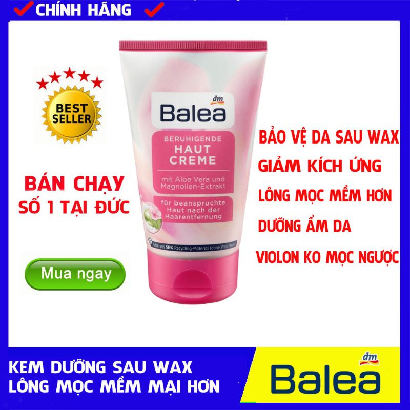 Kem dưỡng sau wax sau cạo lông kem ức chế mọc lông Balea Beruhigende Hautcreme 125ml