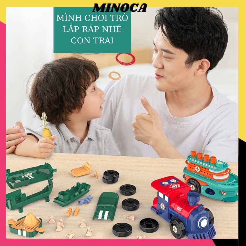 Bộ Đồ Chơi Xe Lắp Ráp Mô Hình Trí Tuệ Xe Ô Tô Tàu Lửa, Máy Bay, Tàu Thủy