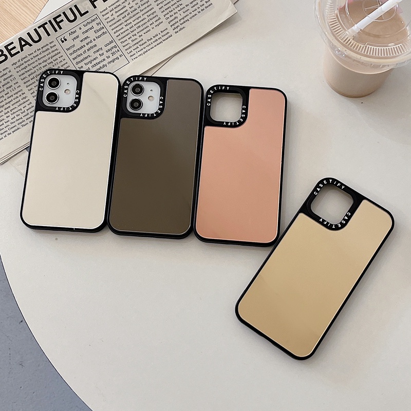 Ốp Điện Thoại Silicone Mềm Mặt Gương Màu Trơn Cho iPhone X XS XR 11 12 13 14 Plus Pro Max