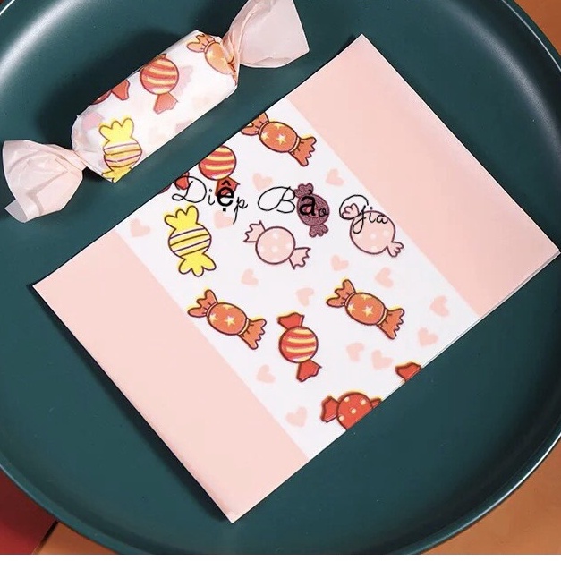 Giấy gói kẹo Nougat/socola/ giấy gói Kẹo Xoắn 2 đầu (set 100c)