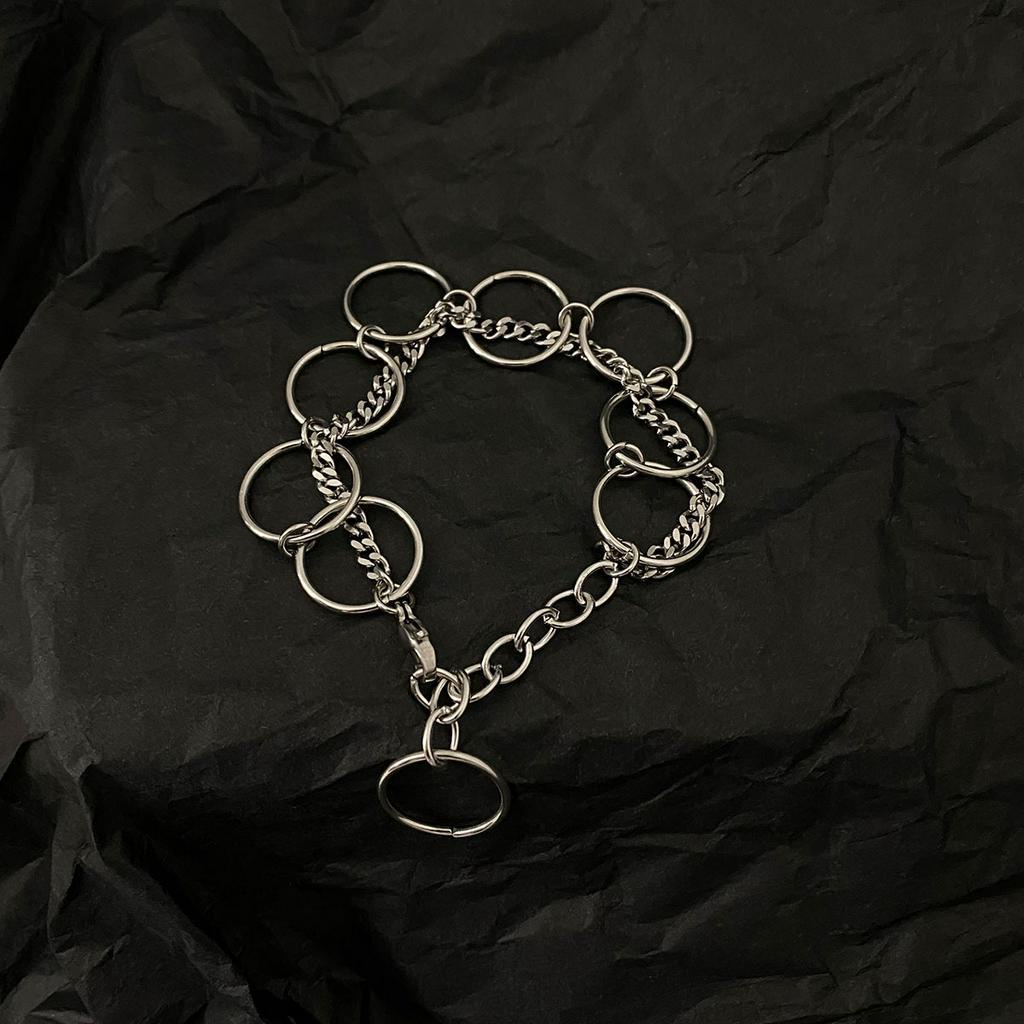 Vòng Tay Nhiều Lớp Bằng Thép Không Gỉ Thời Trang Hip Hop Đơn Giản 23558