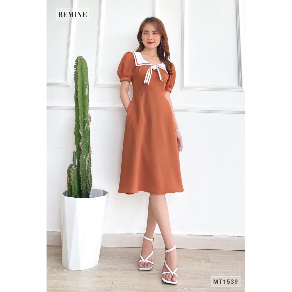[Mã WABRWA15 giảm 15% đơn 300K] Đầm thủy thủ cổ phối trắng BEMINE MT1539DA | BigBuy360 - bigbuy360.vn