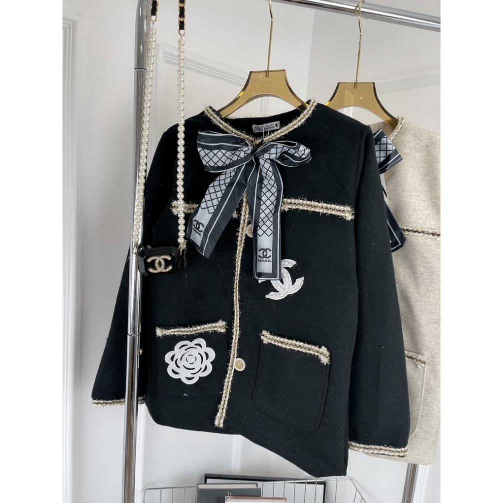 [ 𝐅𝐑𝐄𝐄 𝐒𝐇𝐈𝐏 ]   ÁO DẠ HÌNH HOA TRÀ NƠ CỔ