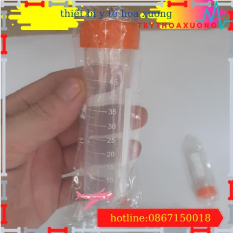 Com Bo 10 Ống Falcon 50ml - Ống Ly Tâm 50ml Nắp Vặn, Đáy Nhọn Tiệt Trùng Từng Cái