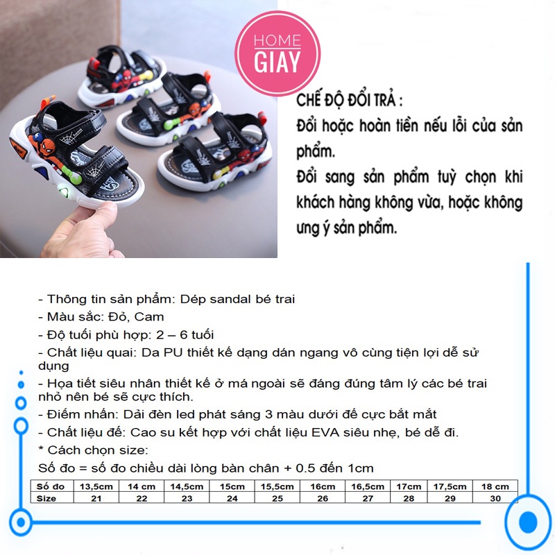 Sandal Dép Tập Đi Quai Hậu Mũi Cao Cho Bé Trai Bé Gái Chống Trơn Chống Vấp Cho Bé Từ 0 - 2 Tuổi Home giay ( 608 )