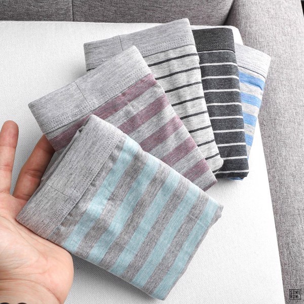 Quần Boxer Nam Sọc Kẻ INF 5 Màu, Chất Vải Thun Cotton Co Giãn Dày Dặn, PK000615, SOMEHOW