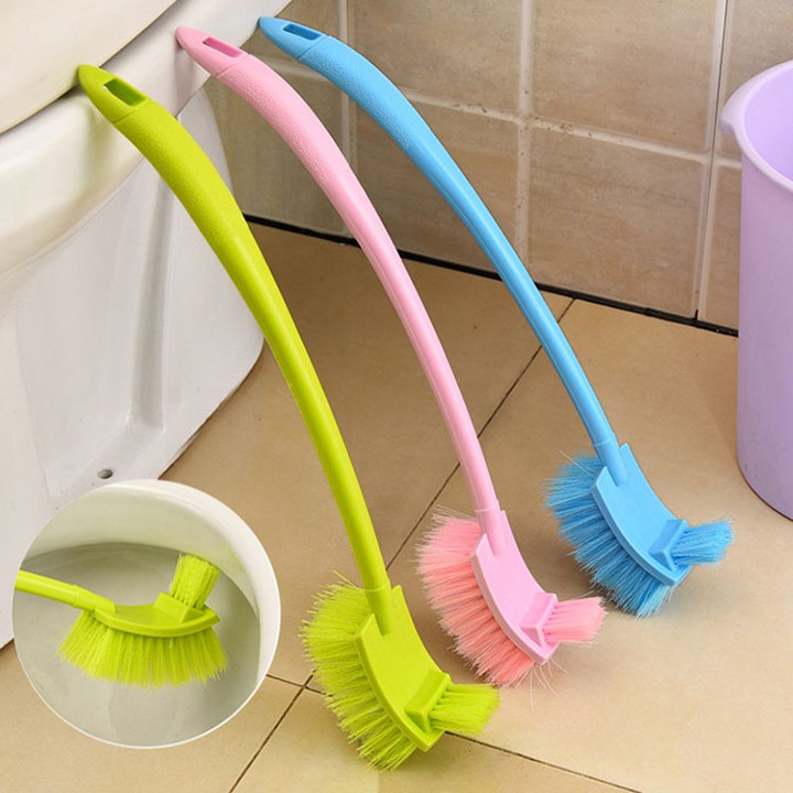 Chổi cọ toilet hai đầu nhiều màu sắc, chổi chà bồn cầu tiện dụng FASOLA