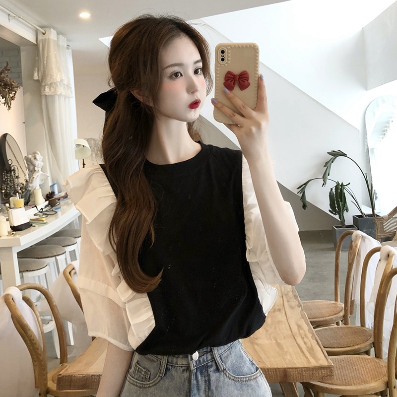 NRVP Áo Thun Ngắn Tay Dáng Rộng Thời Trang Đường Phố Hàn Quốc Cho Nữ