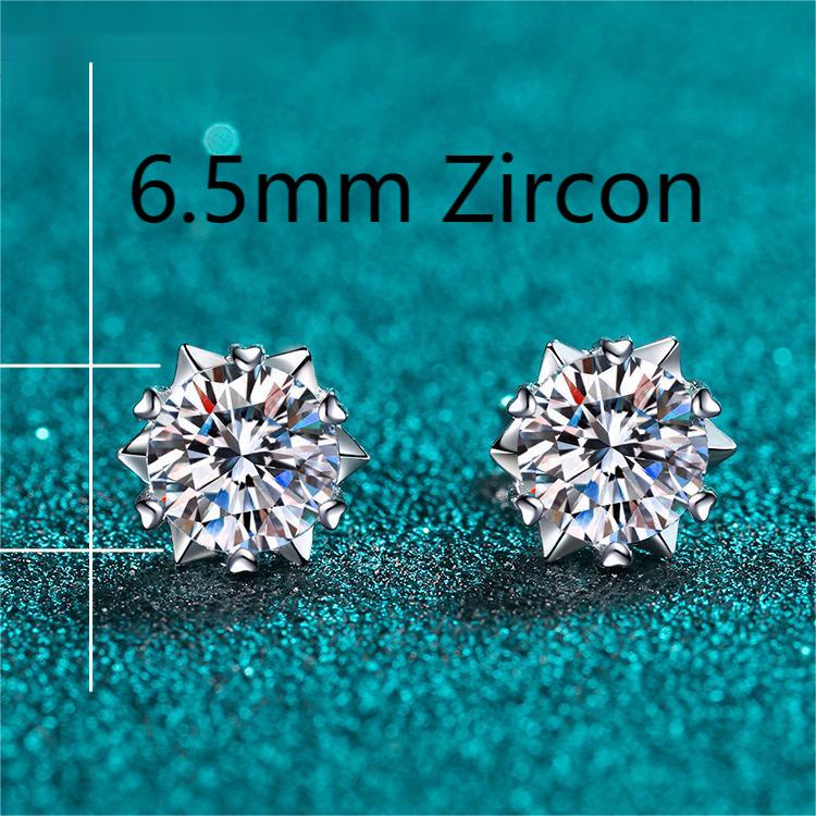 XDY-156 Khuyên tai bạc 925 cho nữ, zircon 6,5mm