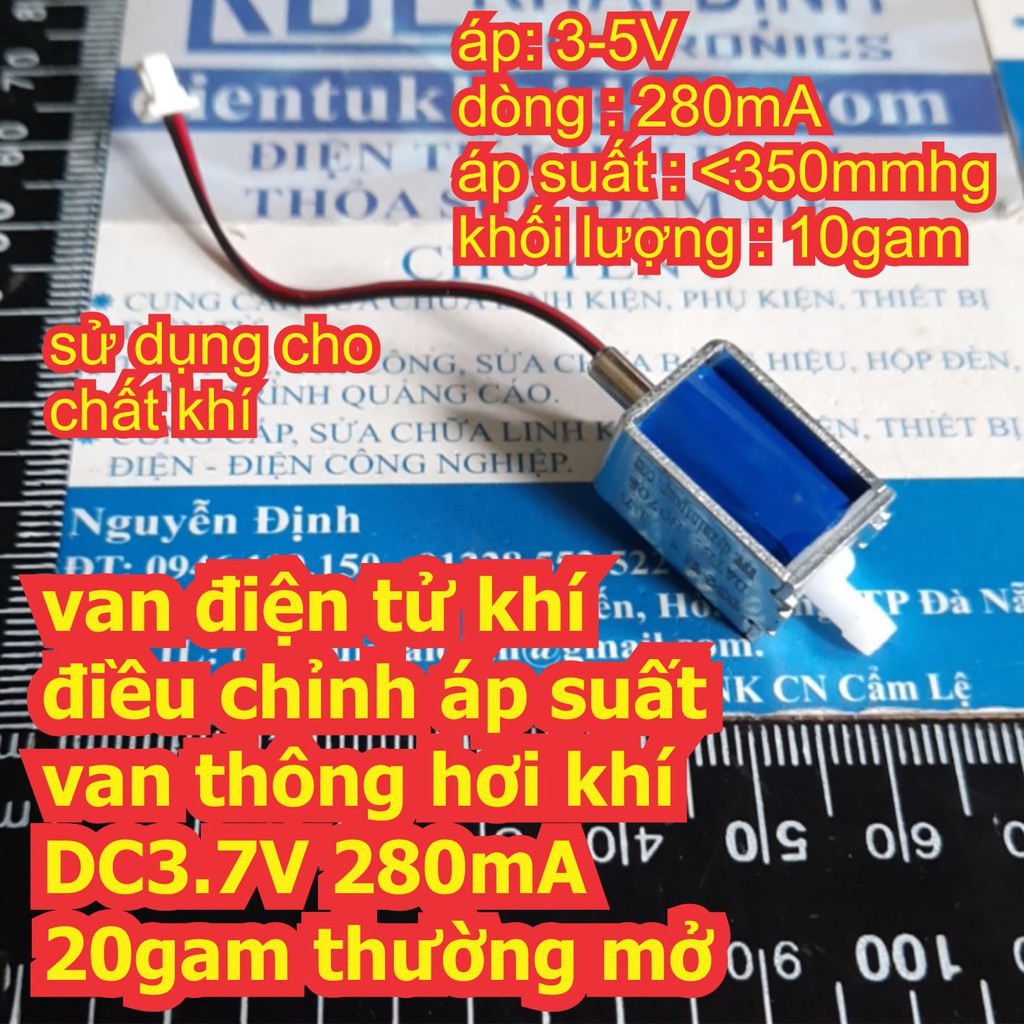 van điện tử khí điều chỉnh áp suất van thông hơi khí DC3.7V 280mA 20gam thường mở kde7009