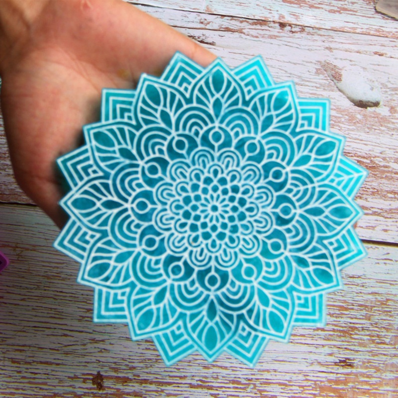 1 Khuôn Silicon Làm Hoa Văn Mandala Resin