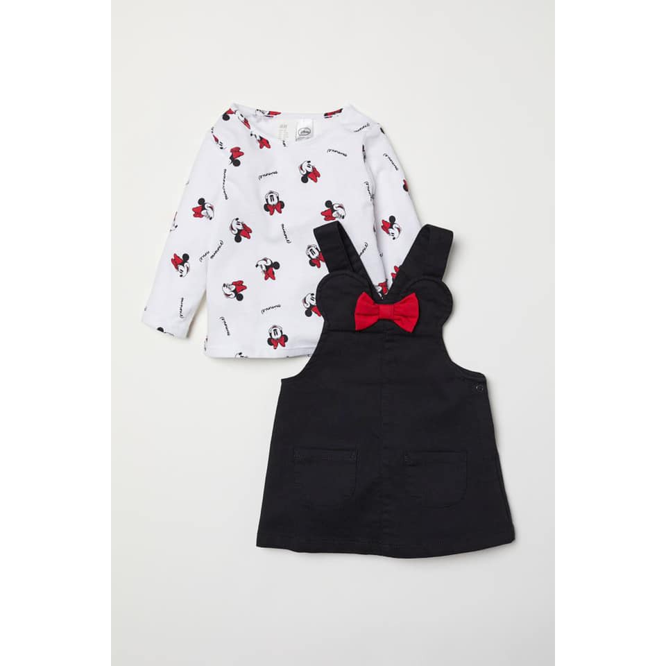 Set yếm Mickey đen nơ đỏ