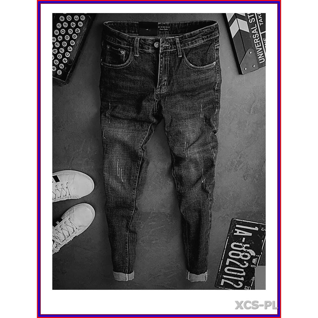 Quần jean nam cao cấp CÀO NHẸ 384 màu NGẢ ĐEN không xù lông, không ra màu, chất giãn tốt sho3-10