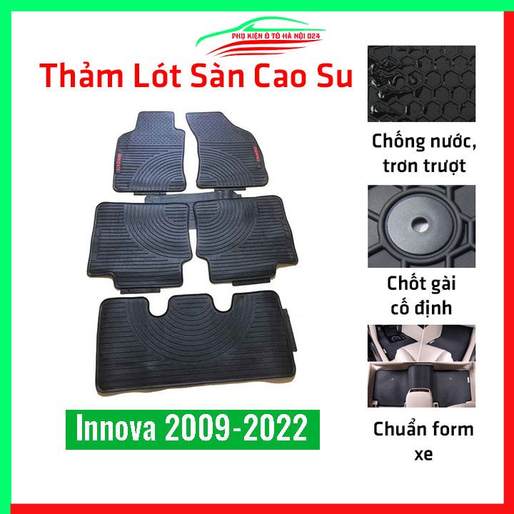 Thảm lót sàn cao su cho xe Toyota Innova 2021-2022 3 hàng ghế chuẩn theo xe chịu lực tốt