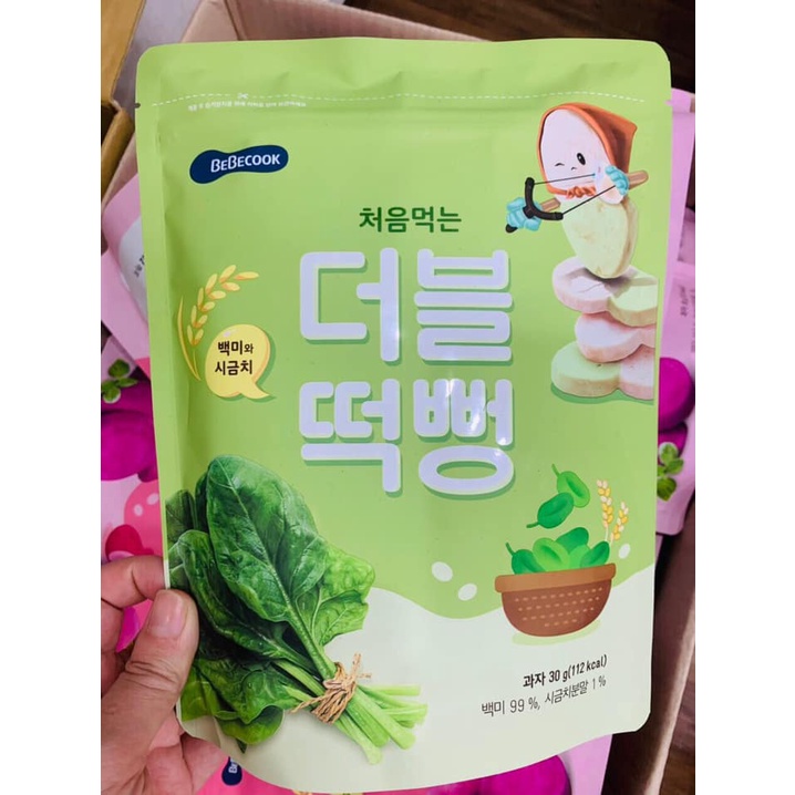 Bánh Gạo Hàn Quốc Bebecook Cho Bé Ăn Dặm Bổ Sung Vitamin Chất Xơ Chống Táo Bón