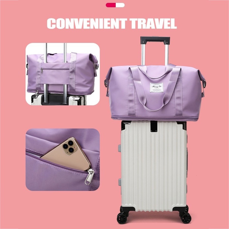 Túi xách đeo vai đựng đồ tập gym/ yoga sức chứa lớn màu trơn chống thấm nước thời trang cho nữ