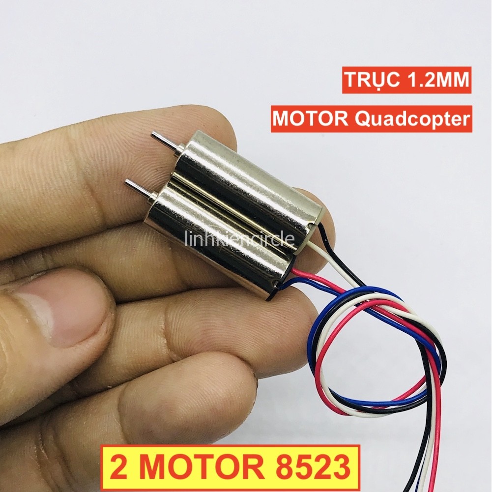 2 motor máy bay 8523 trục 1.2mm từ tính mạnh tôc độ mô men xoắn cao dây đen trắng xanh đỏ - LK0282