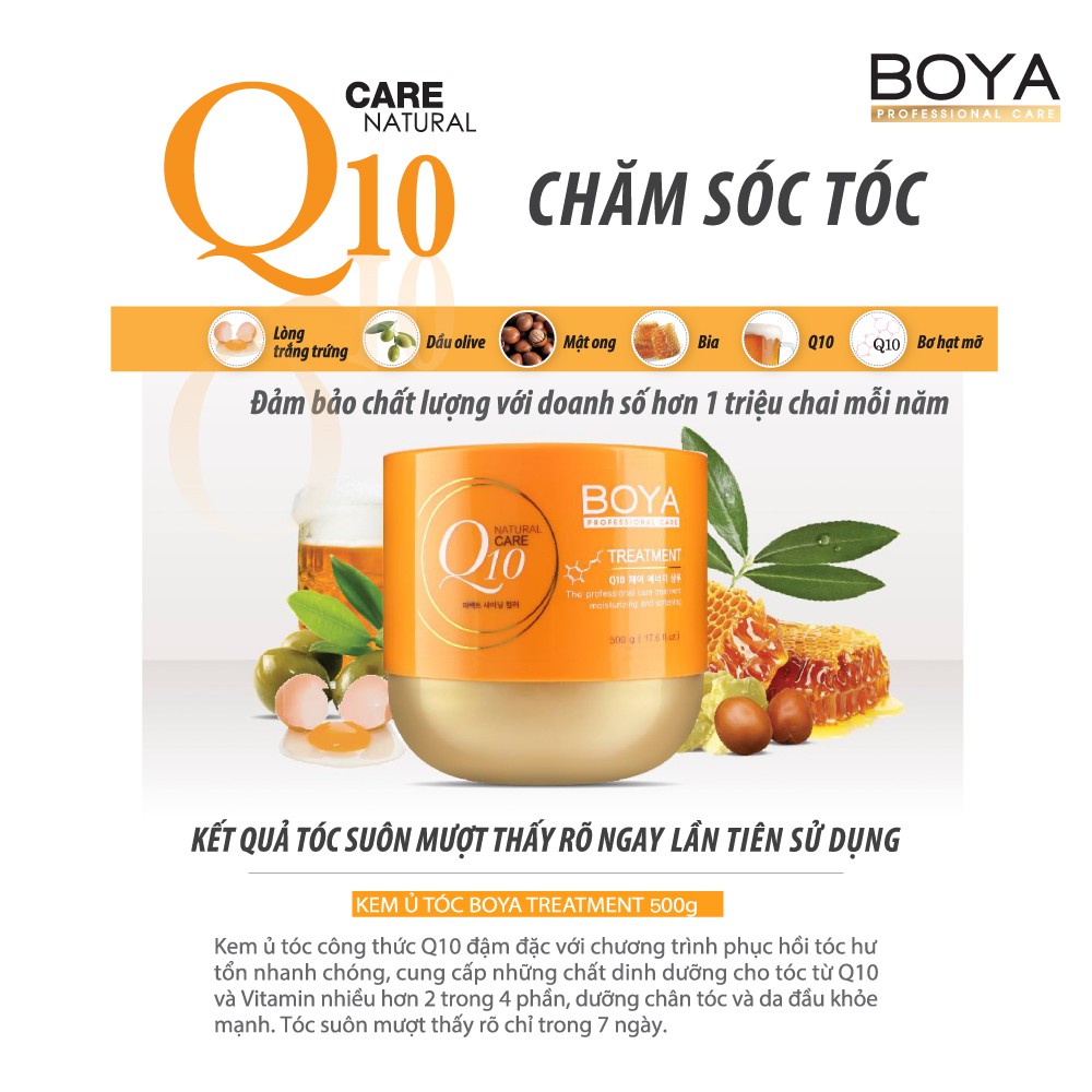 Kem Ủ Tóc Boya Q10 Treatment Dưỡng Ẩm &amp; Làm Mềm Tóc 500g