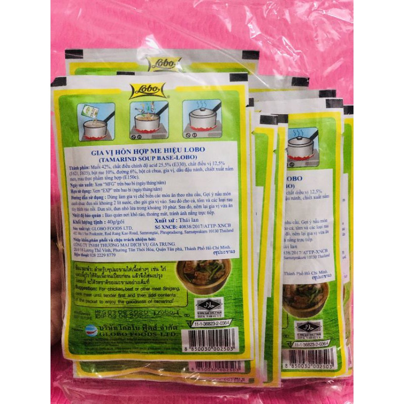 Gói Gia vị bột me nấu canh chua Lobo Thái / Lẩu me 40gr. Sinigang Sa Sampalok Mix 💯 Chính hãng