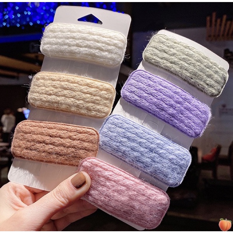 🦢Kẹp tóc mái len vặn thừng