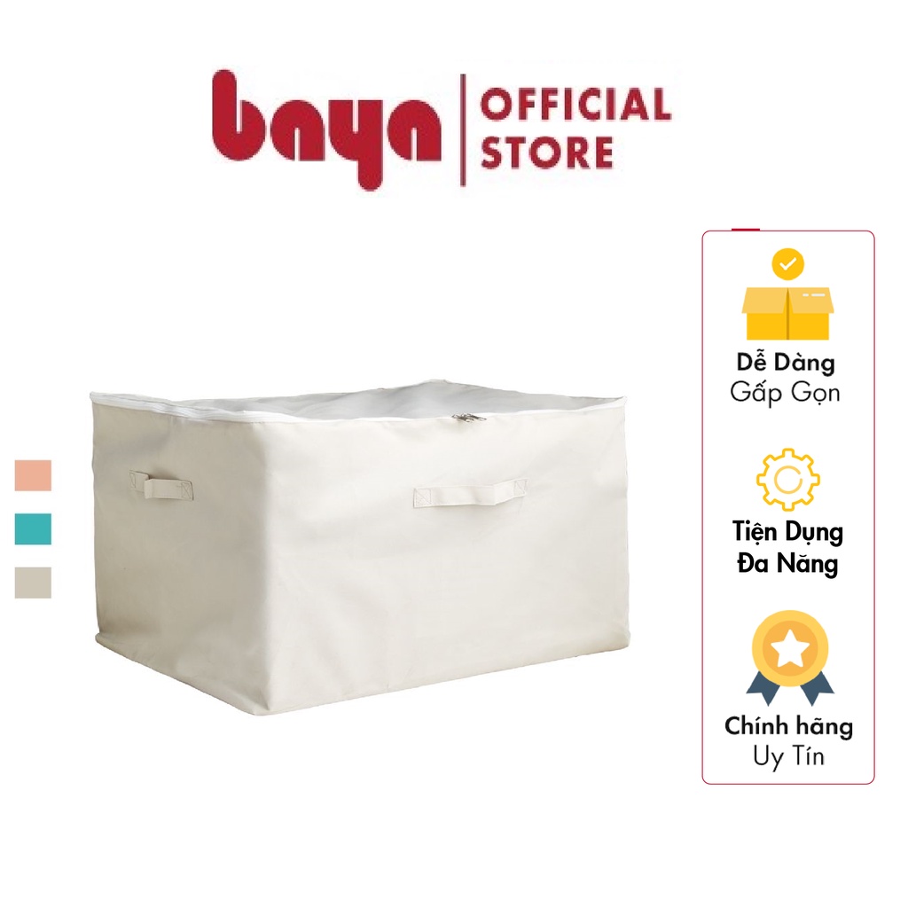 Hộp Đựng Đồ Chăn Ga Gối Có Khóa Kéo BAYA KONDO Vải Tổng Hợp D60xW44xH40 2000055