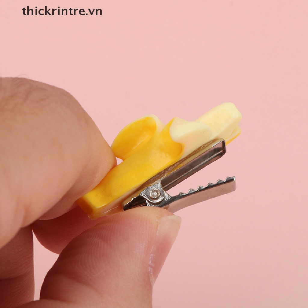 Set 2 Kẹp Tóc Quả Chuối Giả Handmade Sáng Tạo Cho Nữ