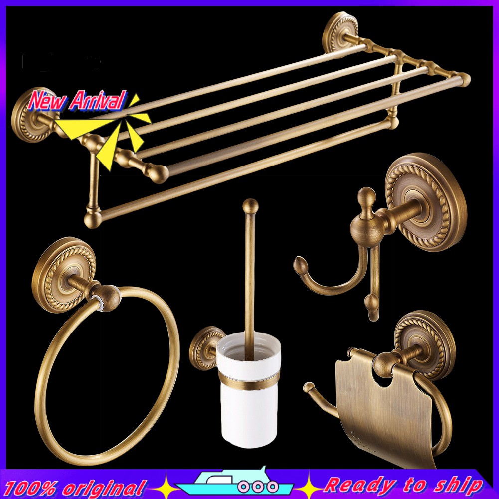 Giá treo khăn gắn tường bằng đồng thau phong cách trang trí cổ điển sang trọng